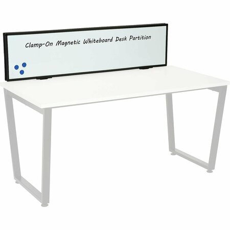 INTERION BY GLOBAL INDUSTRIAL Interion Universal Clamp-On Desk Partition, Magnetic Whiteboard 695447